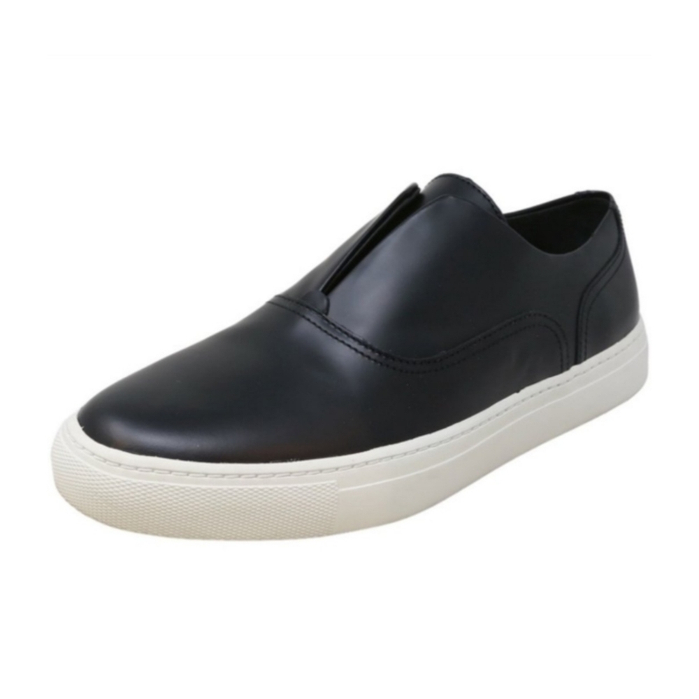 Vince | Nelson - Navy Leather Slip-On Sneakers with White Sole